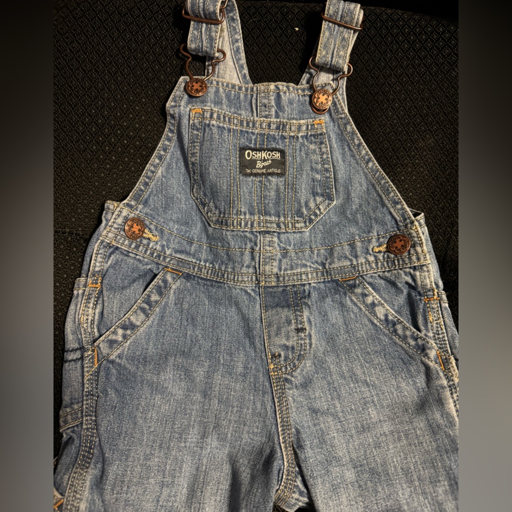 Lot of OshKosh B'gosh Denim Overalls (2 pairs-9 month/12 month)